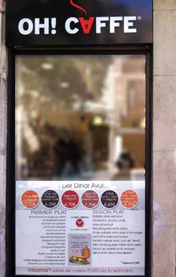 servicos graficos rotulacion cartel vinilo publicidad productos cafeteria barcelona